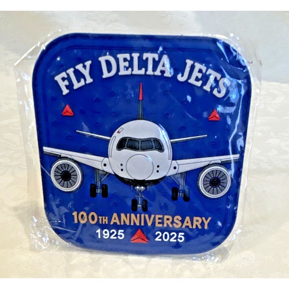 Delta Airlines 100th Anniversary 1925-2025 Blue Patch Bag Approx 4 in